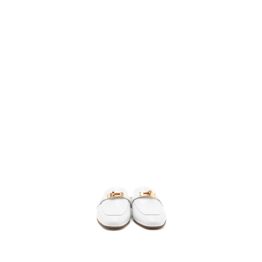 HERMES OZ MULE CALFSKIN BLANC RGHW
