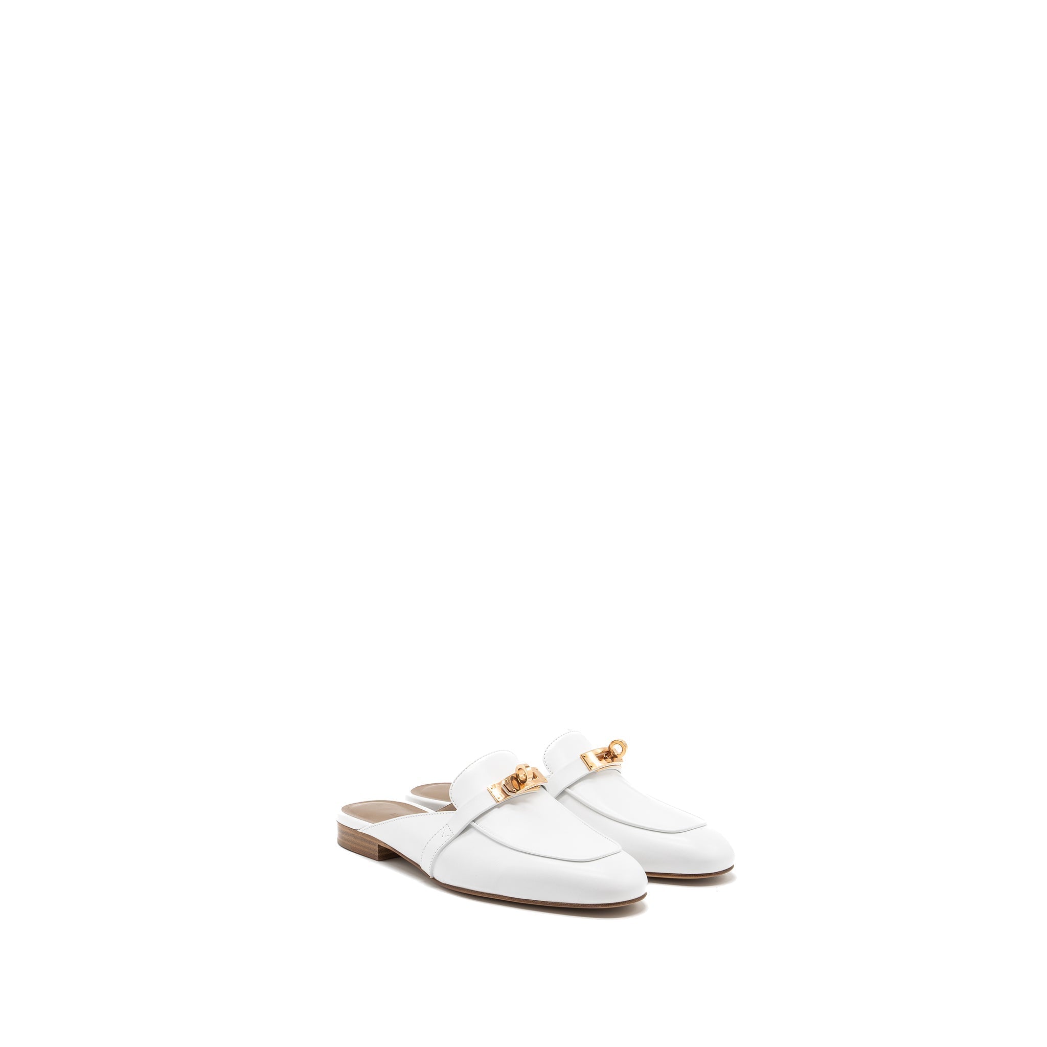 HERMES OZ MULE CALFSKIN BLANC RGHW