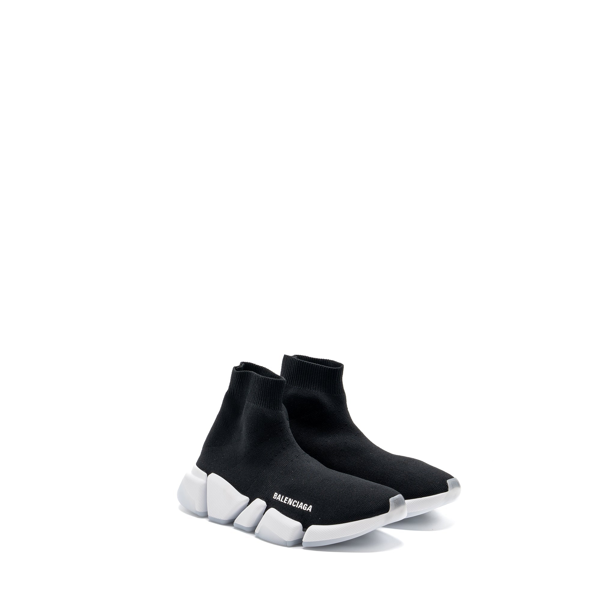 BALENCIAGA SPEED . RECYCLED KNIT SNEAKERS BLACK/WHITE