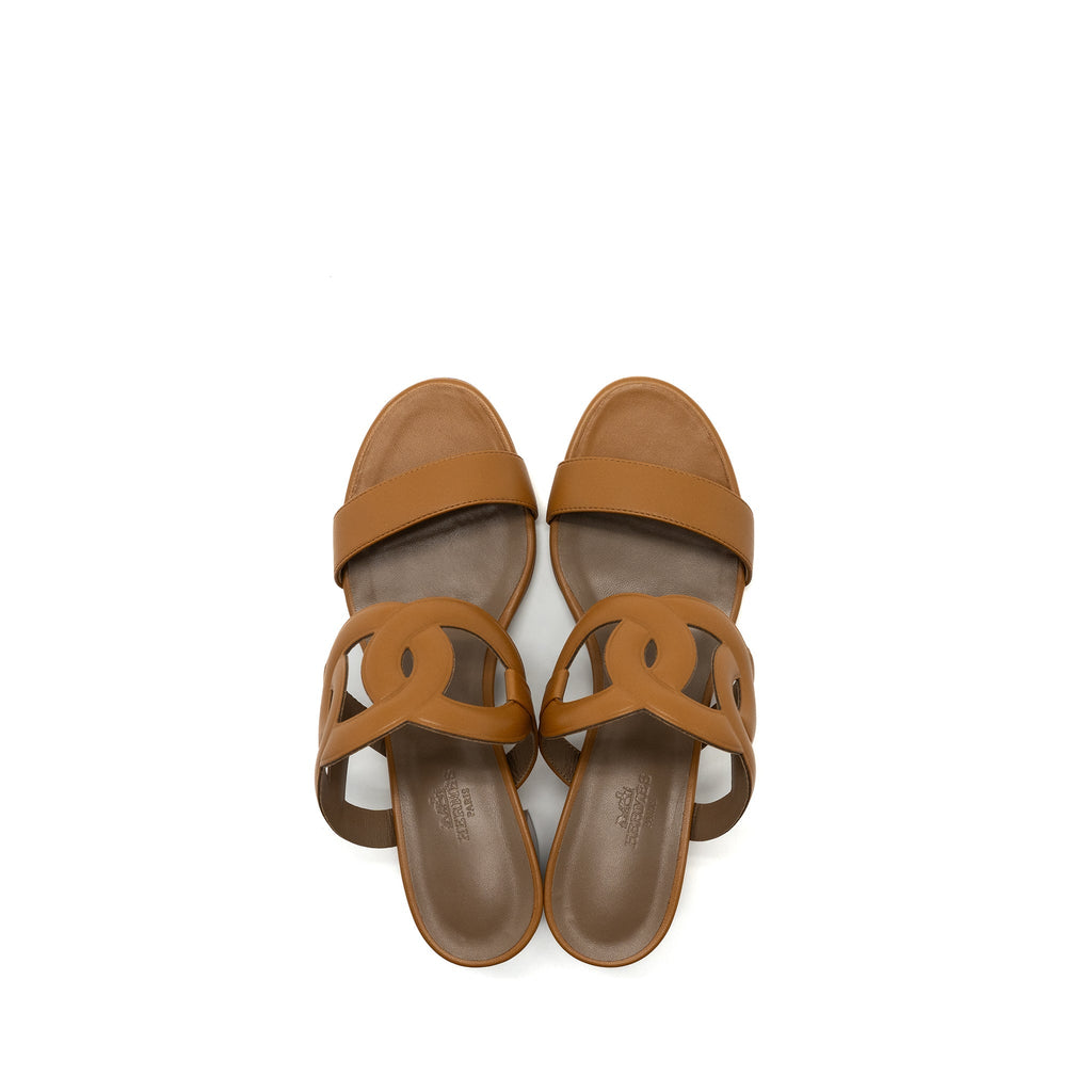HERMES BIKINI SANDAL NAPPA LEATHER BEIGE DORE