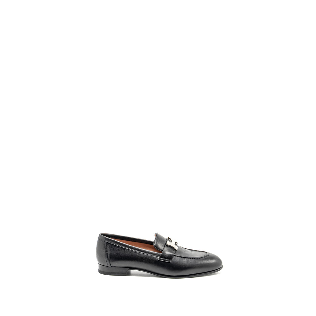 HERMES PARIS LOAFER GOATSKIN BLACK SHW