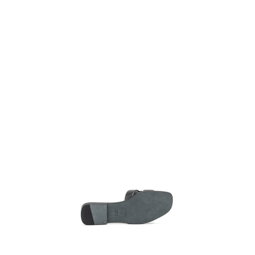 HERMES ORAN SANDALS CALFSKIN BLACK