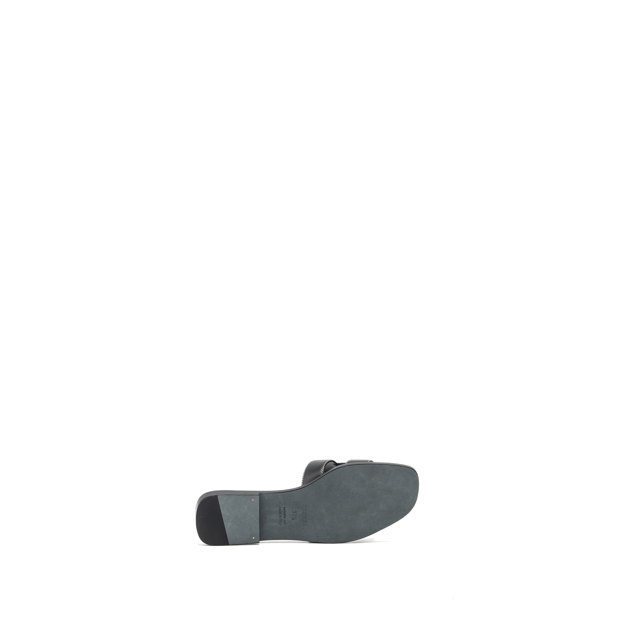 HERMES ORAN SANDALS CALFSKIN BLACK