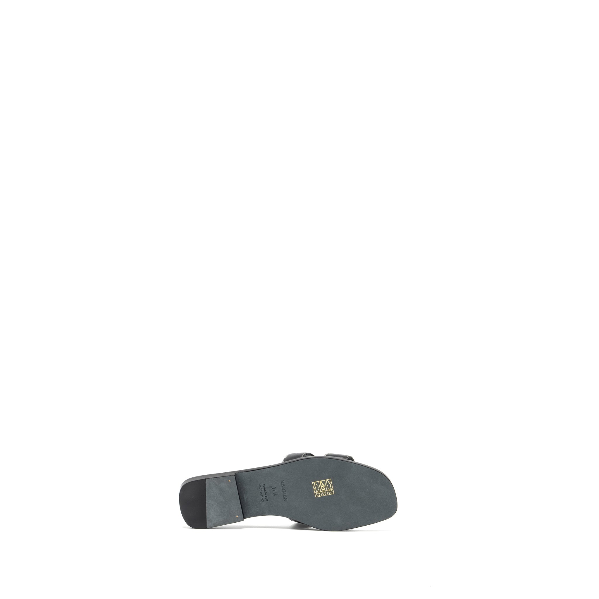 HERMES ORAN SANDALS CALFSKIN BLACK