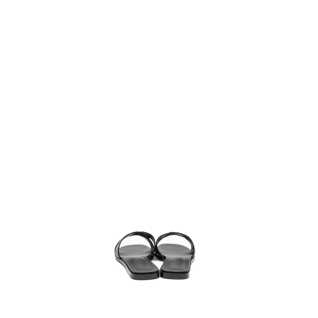 HERMES ORAN SANDALS CALFSKIN BLACK