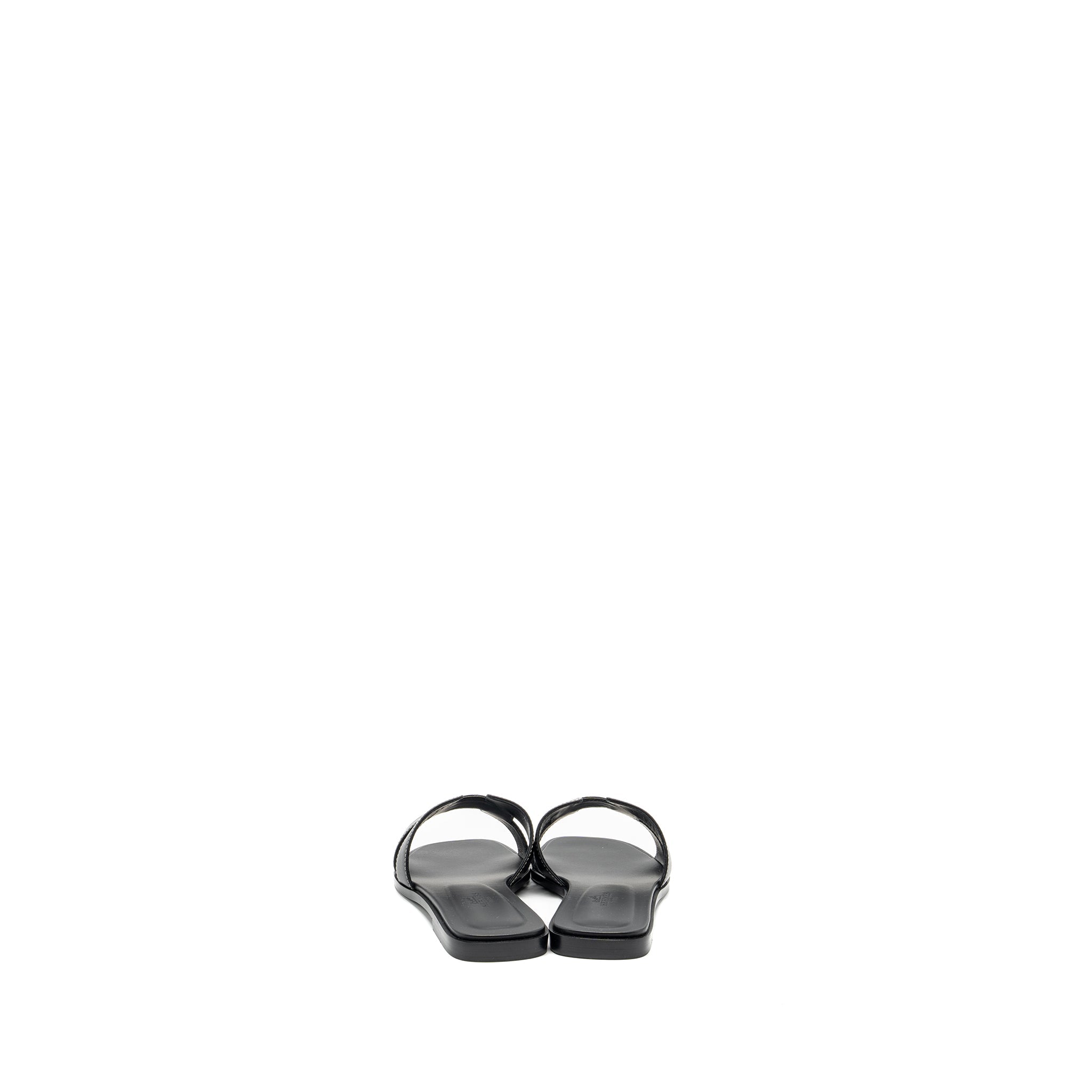 HERMES ORAN SANDALS CALFSKIN BLACK