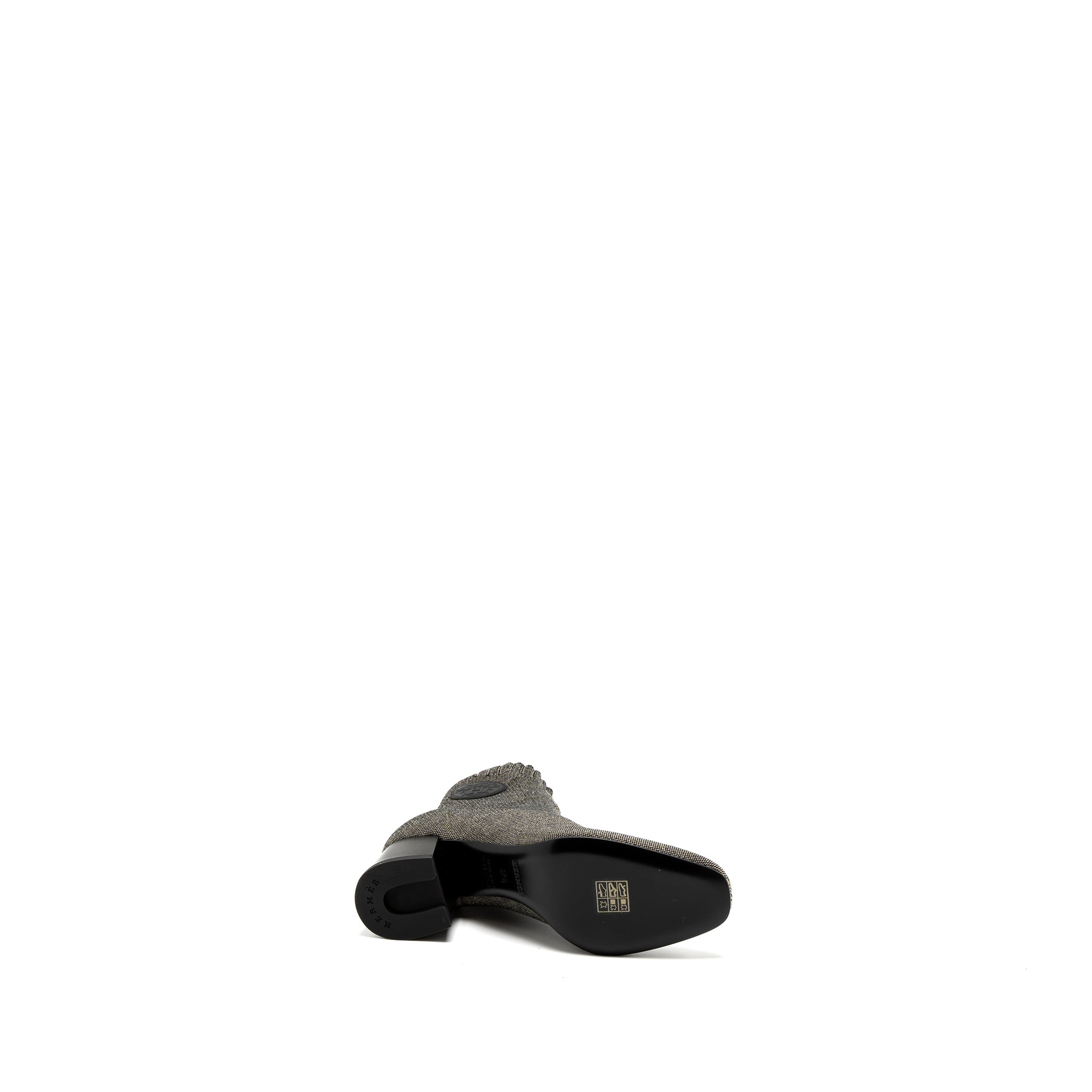 HERMES GOLFER ANKLE BOOT CALFSKIN NOCCIOLA/BLACK