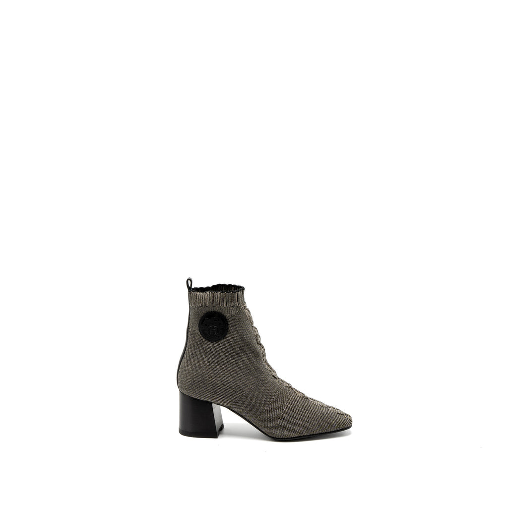 HERMES GOLFER ANKLE BOOT CALFSKIN NOCCIOLA/BLACK