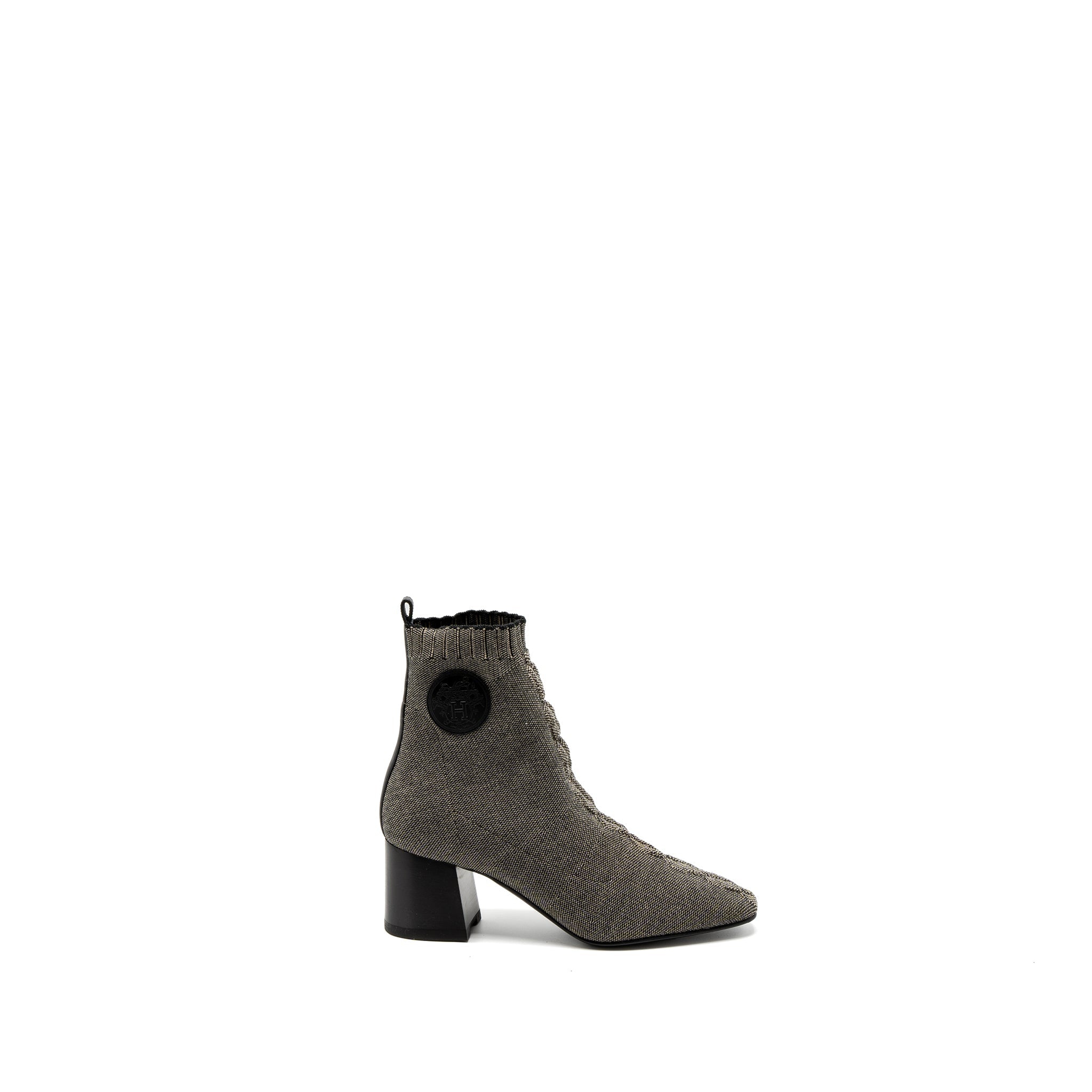 HERMES GOLFER ANKLE BOOT CALFSKIN NOCCIOLA/BLACK