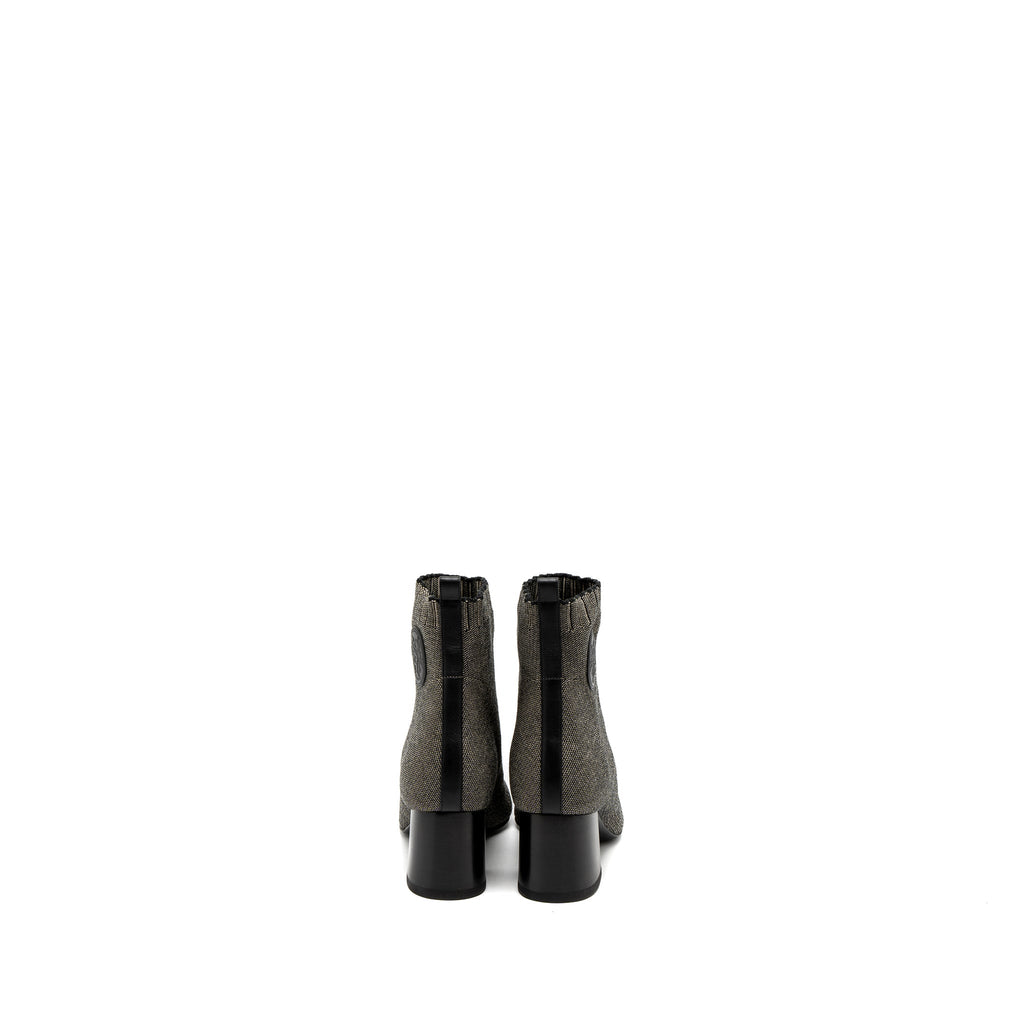 HERMES GOLFER ANKLE BOOT CALFSKIN NOCCIOLA/BLACK