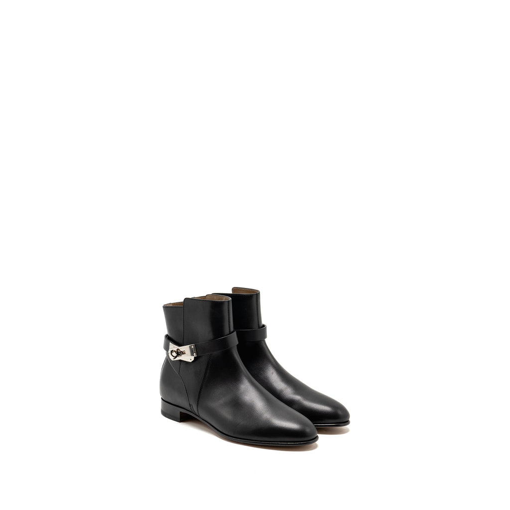 HERMES NEO ANKLE BOOTS CALFSKIN BLACK SHW