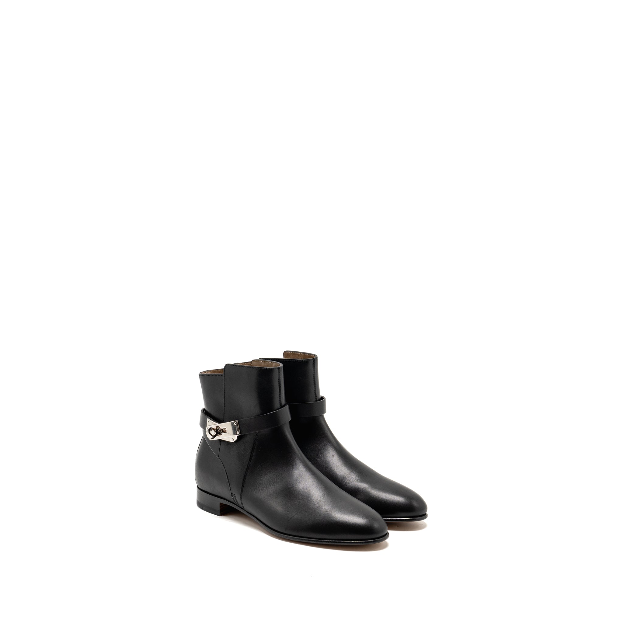 HERMES NEO ANKLE BOOTS CALFSKIN BLACK SHW