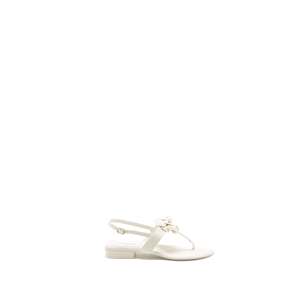 CHANEL CAMELLIA SANDALS WHITE