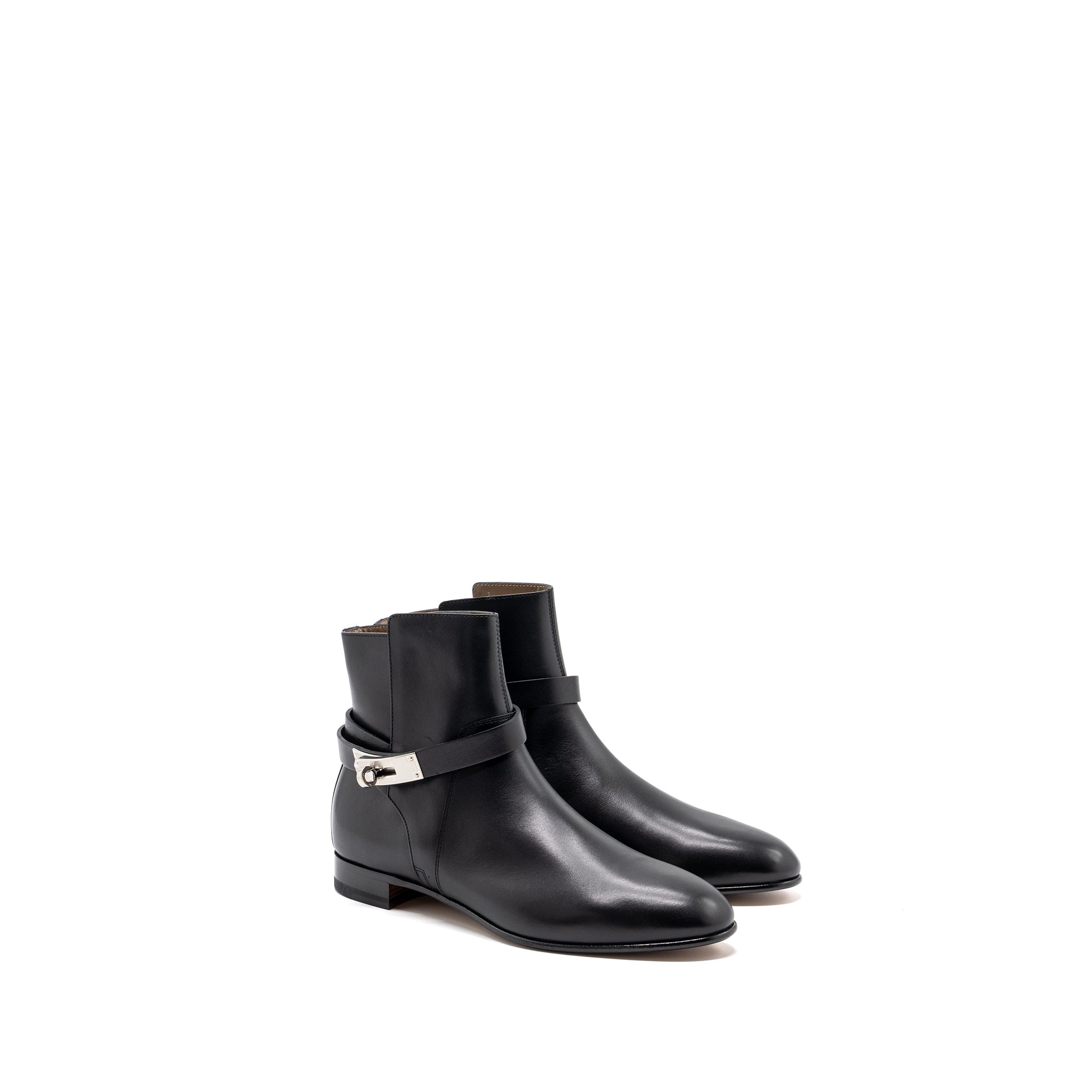 HERMES NEO ANKLE BOOTS CALFSKIN BLACK SHW