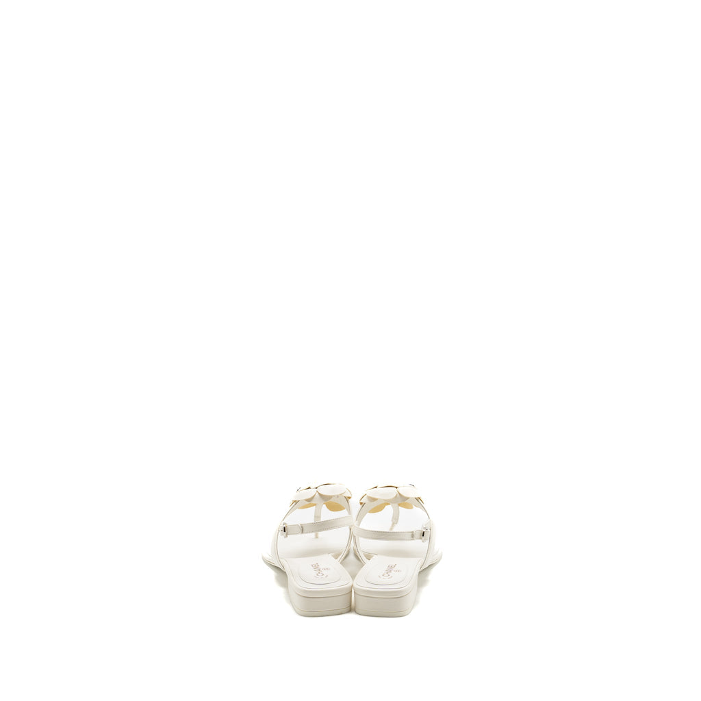 CHANEL CAMELLIA SANDALS WHITE