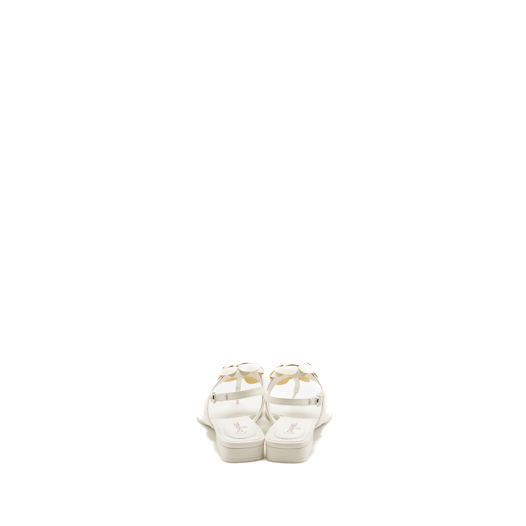 CHANEL CAMELLIA SANDALS WHITE