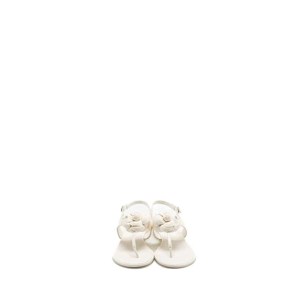 CHANEL CAMELLIA SANDALS WHITE