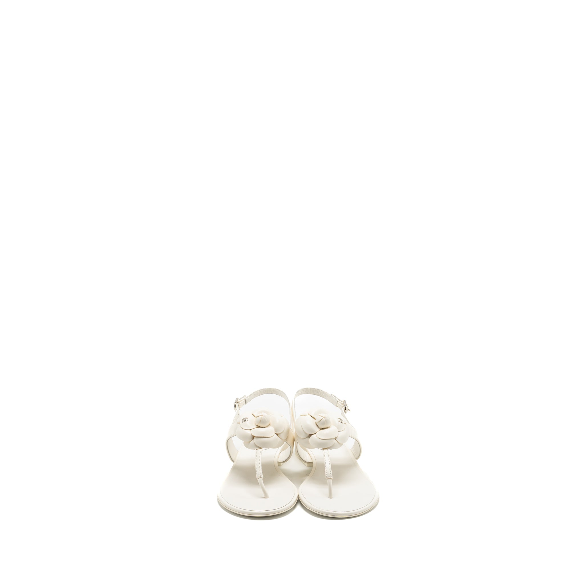 CHANEL CAMELLIA SANDALS WHITE