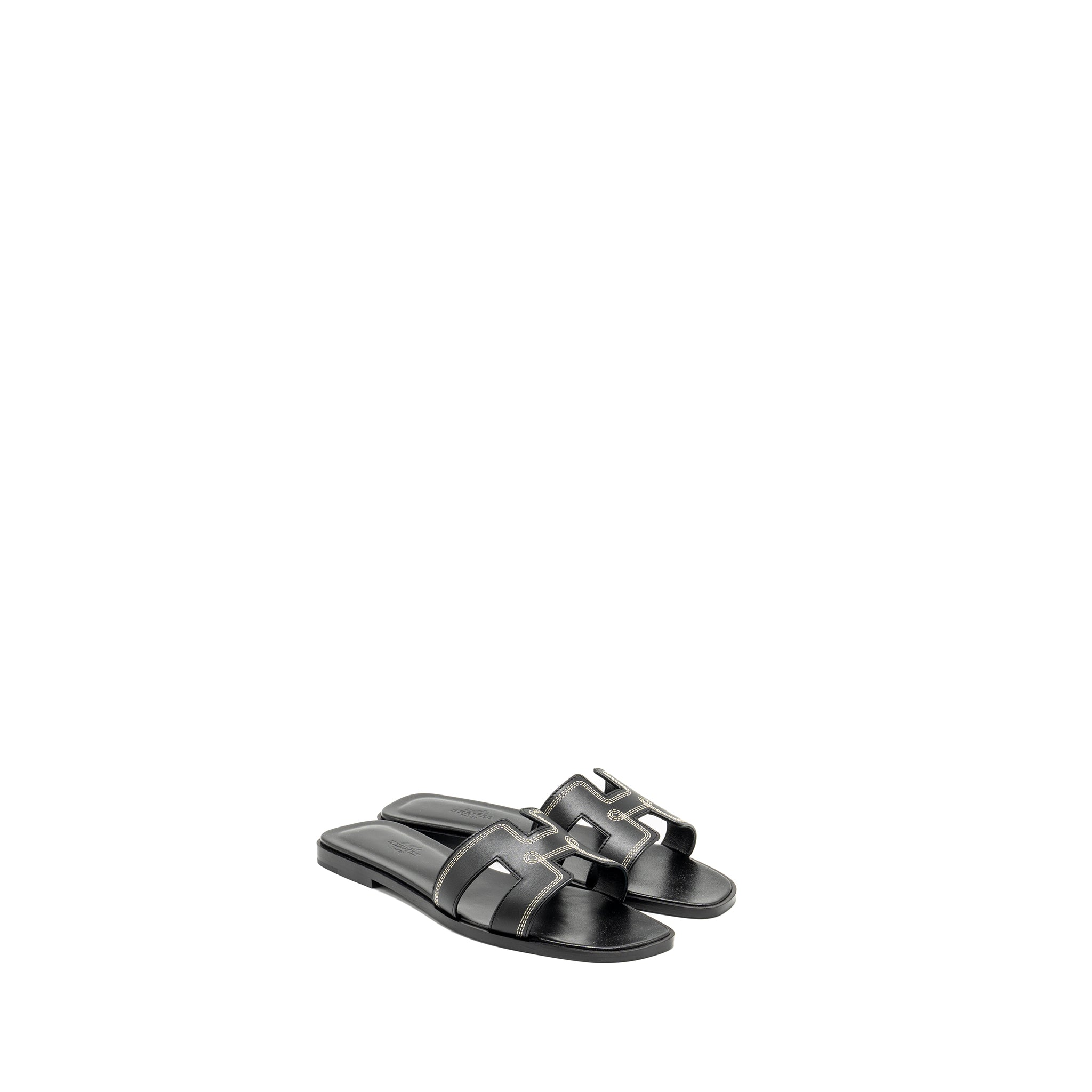 HERMES ORAN SANDALS BLACK LIMITED CONDITION