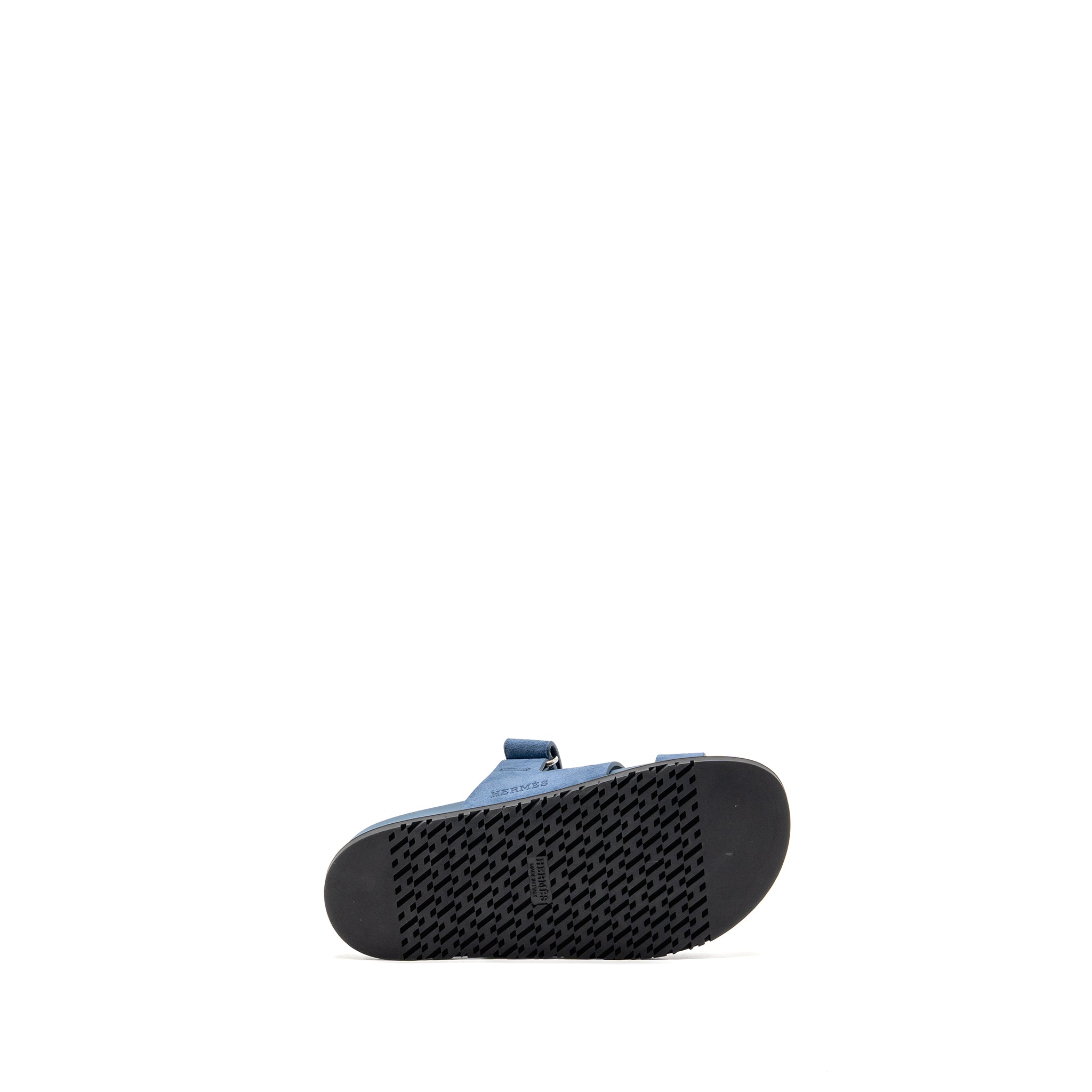 HERMES FEMME CHYPRE SANDALS CHEVRE VELOURS BLEU TURQUIM