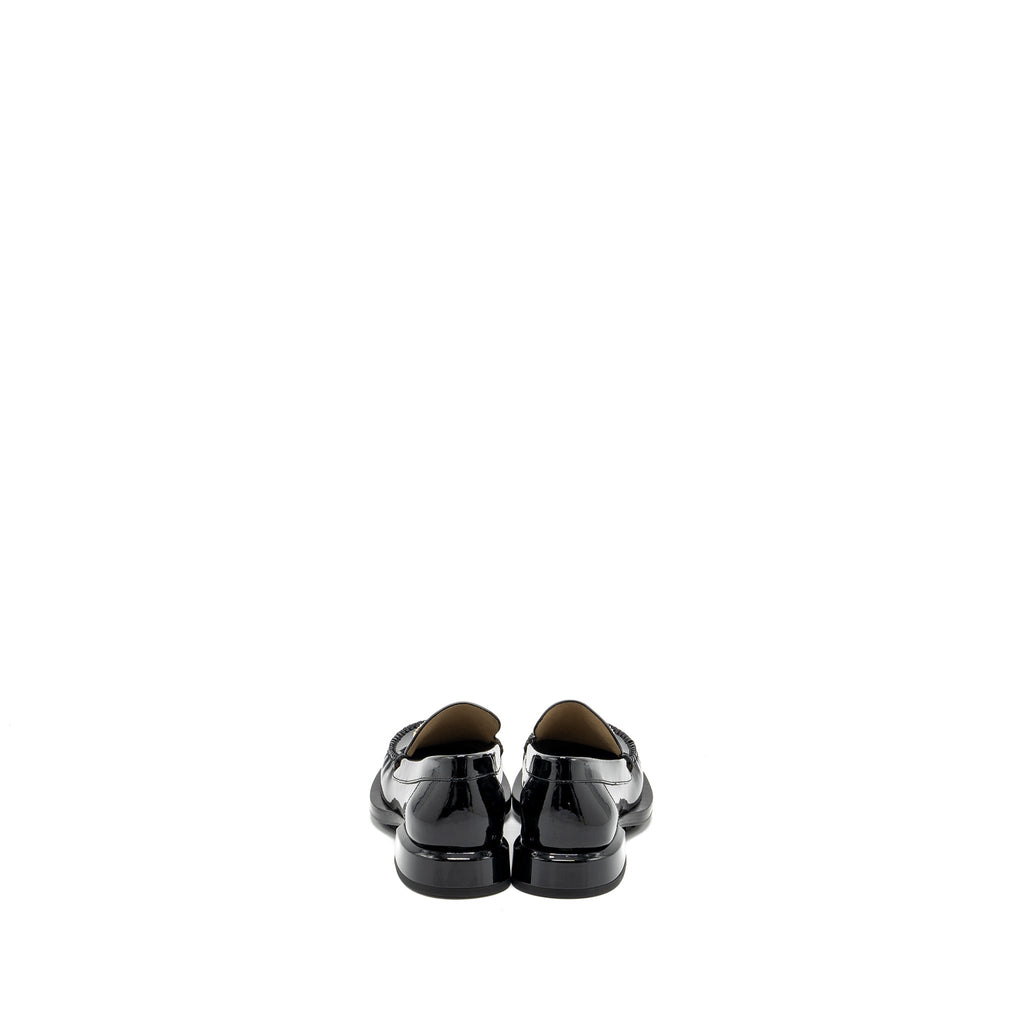 CHANEL CC LOGO WITH PEARL LOAFER PATENT BLACK GHW