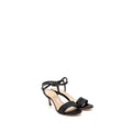 DIOR DWAY HIGH-HEELED SANDALS EMBROIDERED SATIN LEATHER BLACK SHW