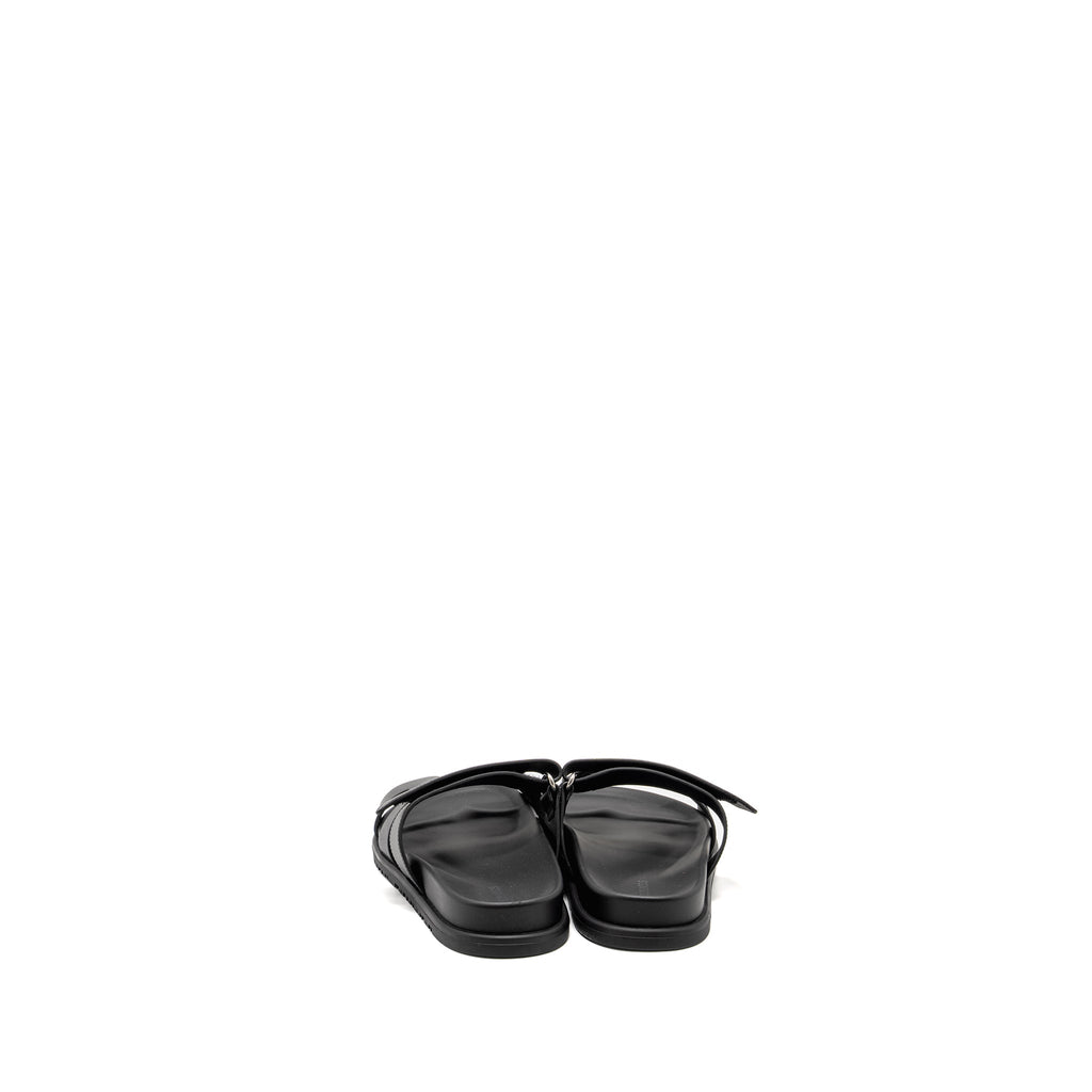 HERMES CHYPRE SANDALS CALFSKIN BLACK