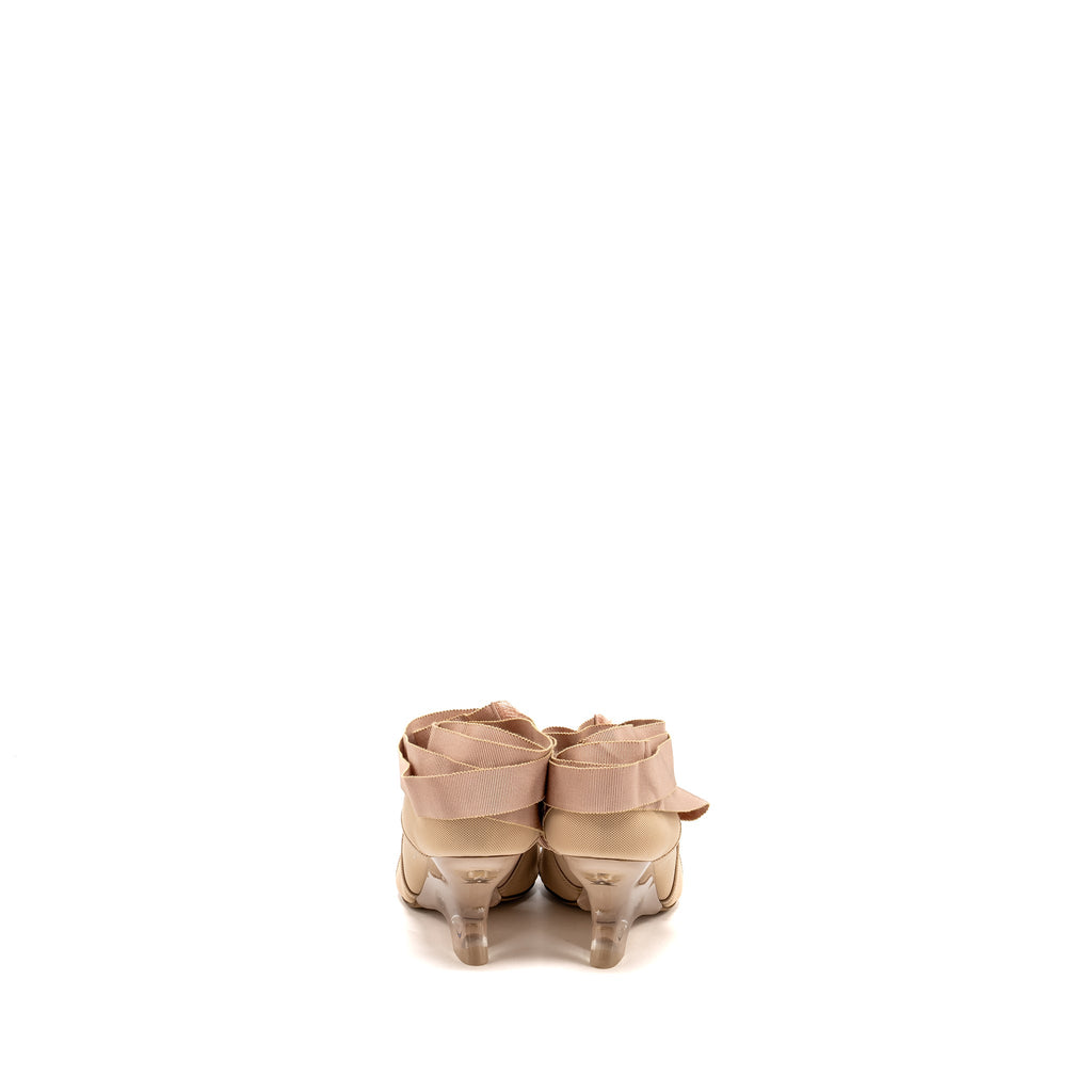 DIOR LACE UP ETOILE SANDALS BEIGE