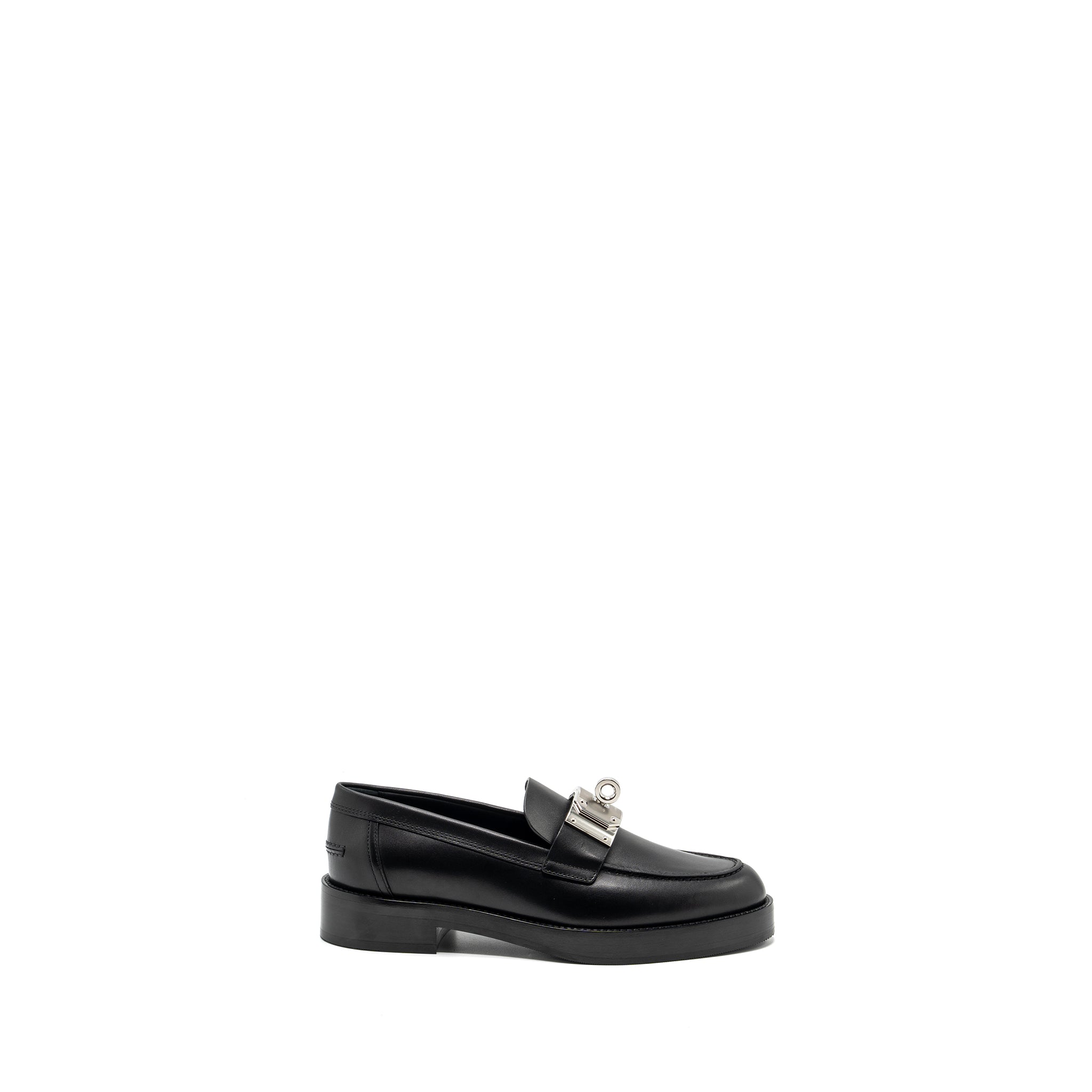 HERMES HOT MOCCASINS CALFSKIN BLACK SHW