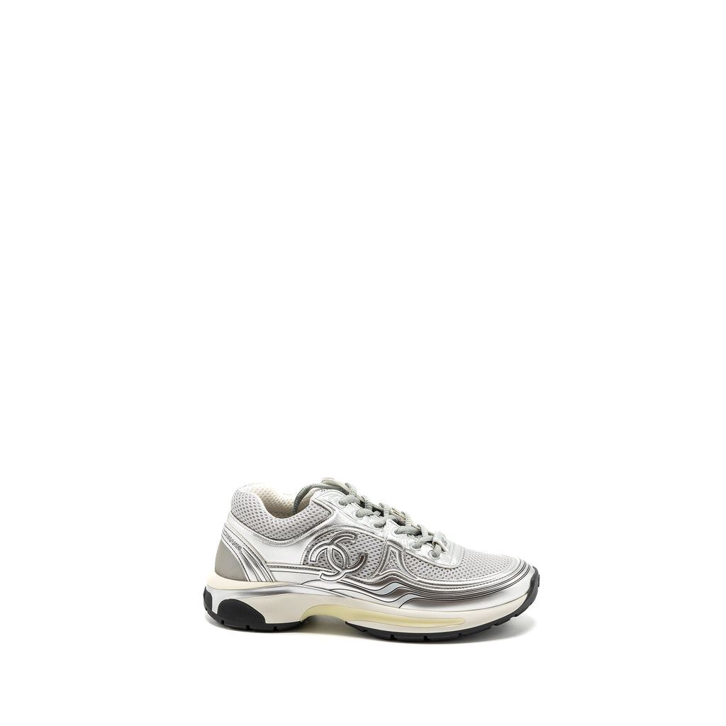 CHANEL 23C METALLIC TRAINER / SNEAKERS SILVER MULTICOLOUR