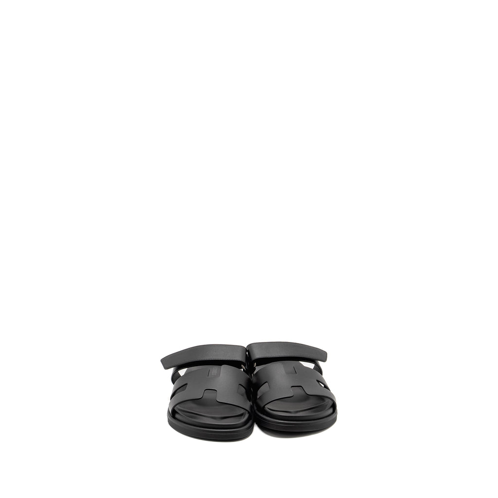 HERMES CHYPRE SANDALS CALFSKIN BLACK