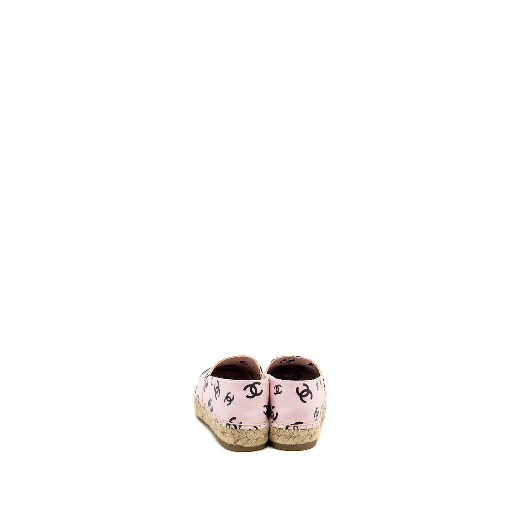 CHANEL 22S CC LOGO ESPADRILLES LEATHER PINK/BLACK