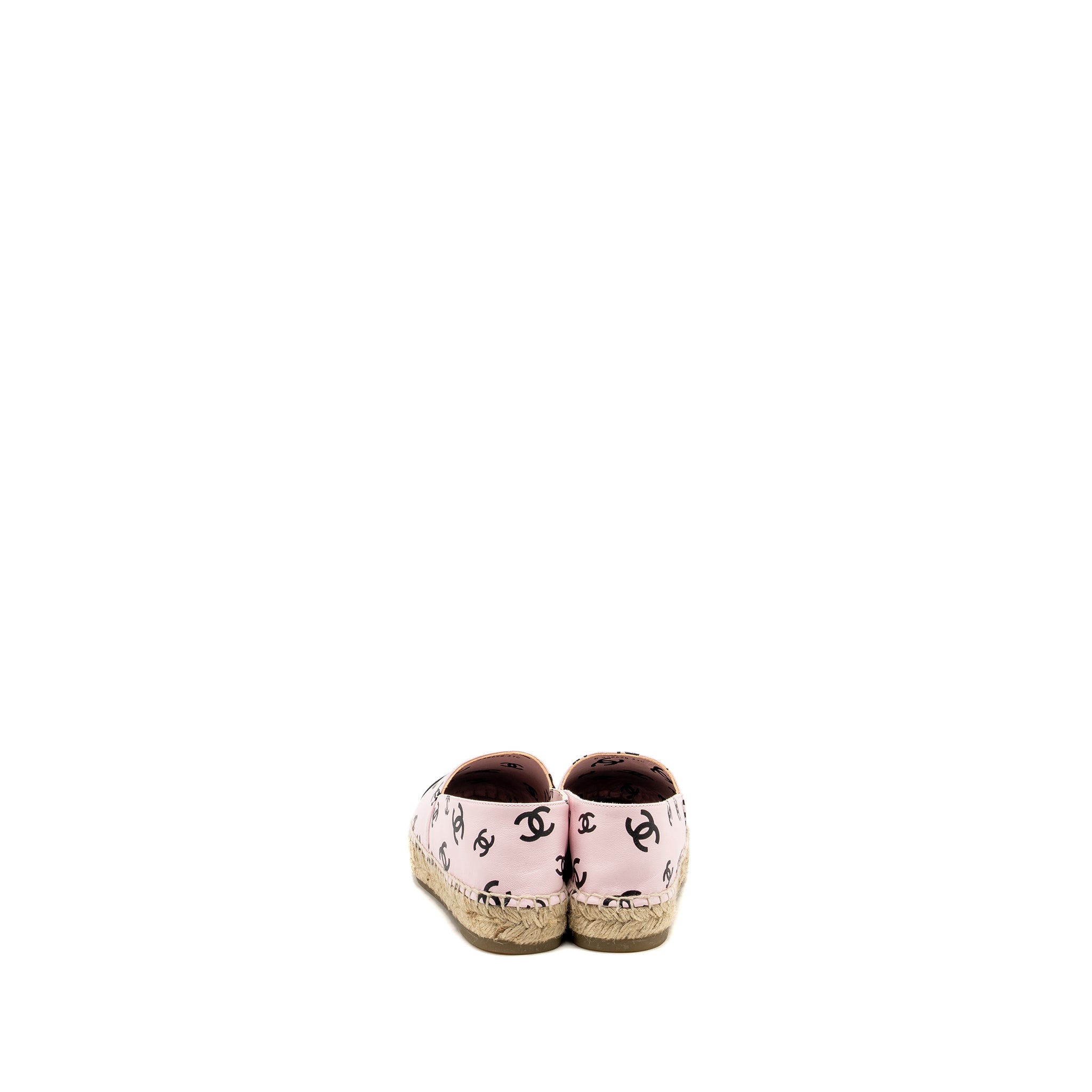 CHANEL 22S CC LOGO ESPADRILLES LEATHER PINK/BLACK
