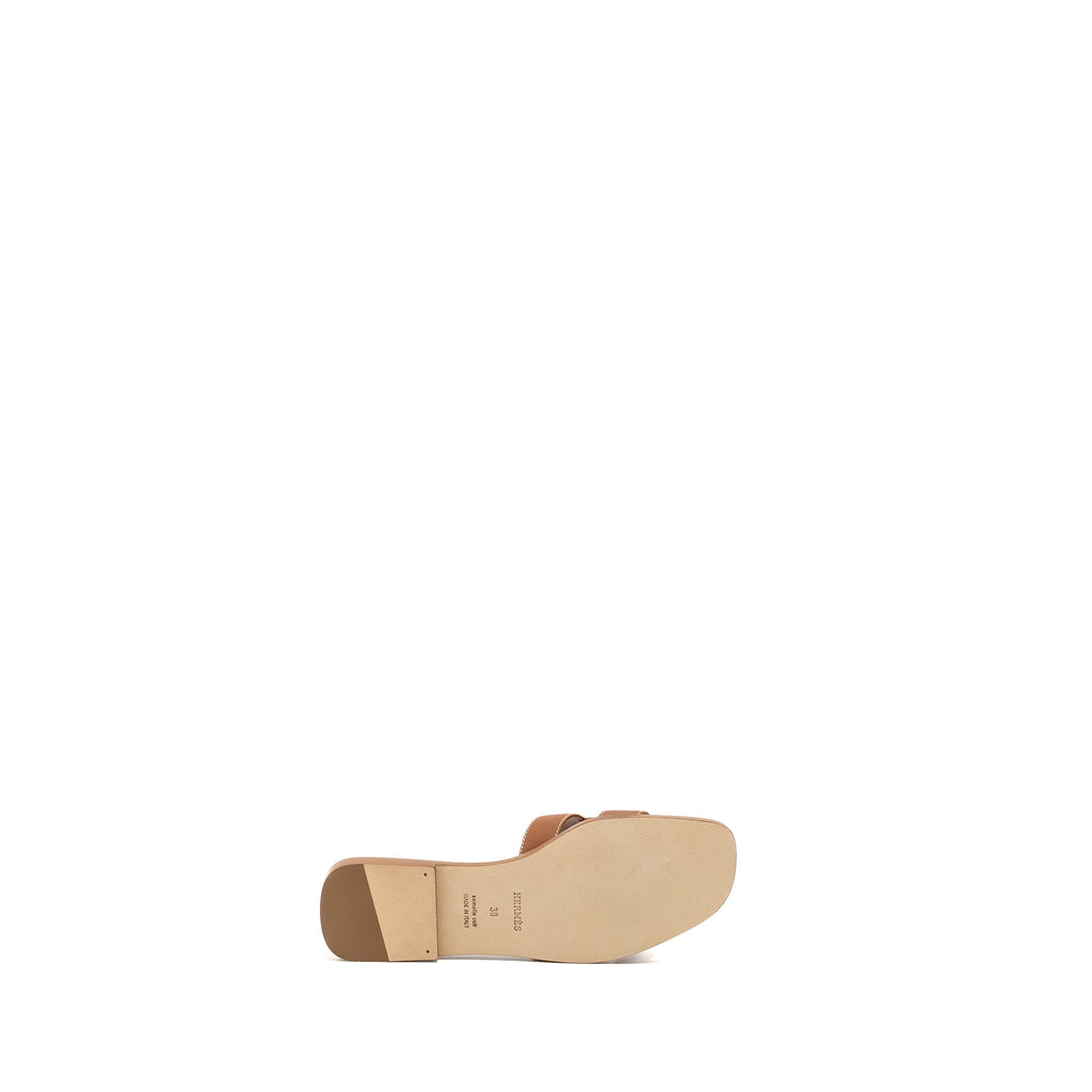 HERMES ORAN SANDALS CALFSKIN GOLD