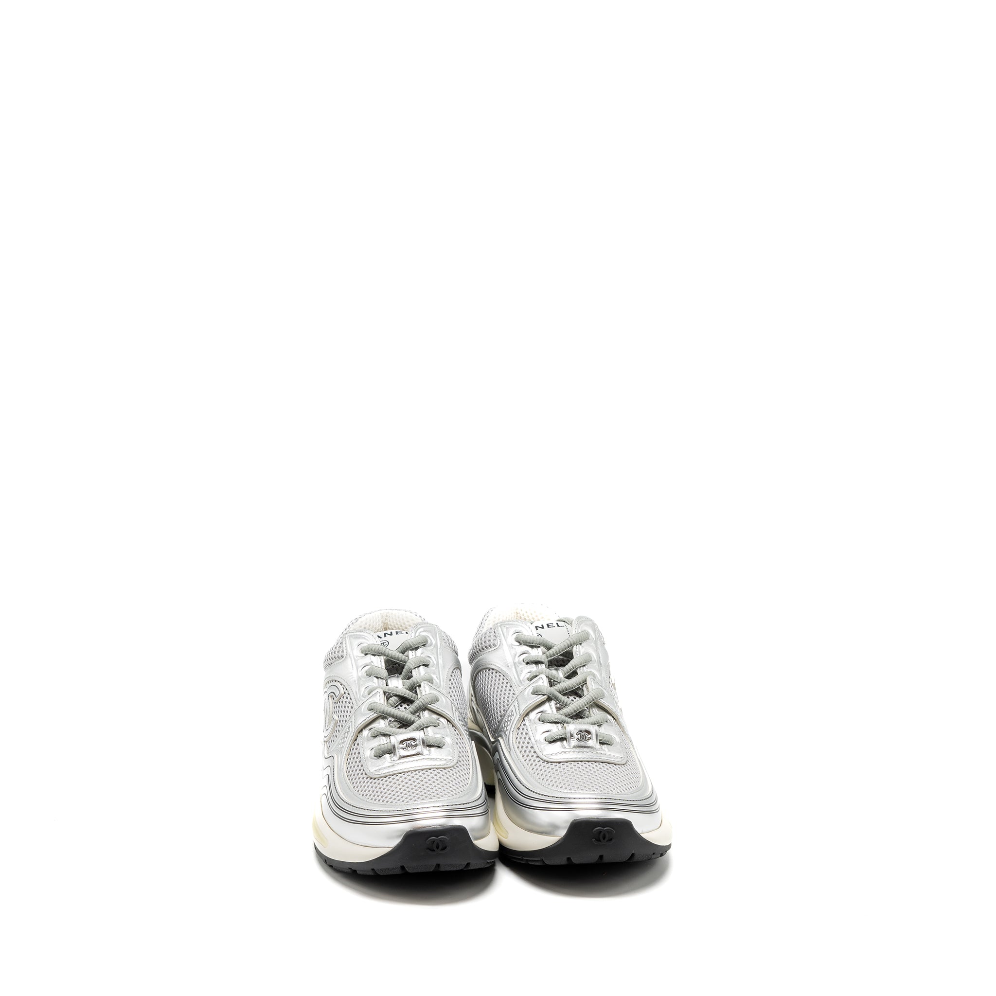 CHANEL 23C METALLIC TRAINER / SNEAKERS SILVER MULTICOLOUR