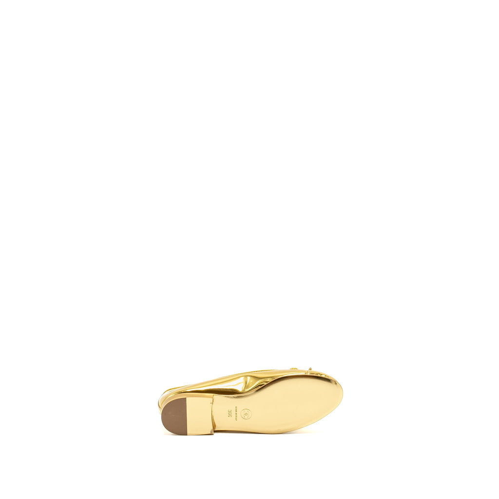 CHANEL 22K BALLERINAS FLAT SHOES CALFSKIN/PATENT GOLD