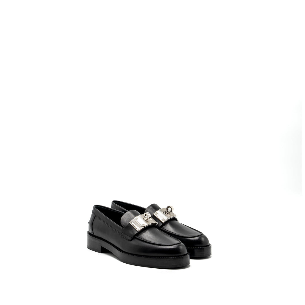 HERMES HOT MOCCASINS CALFSKIN BLACK SHW