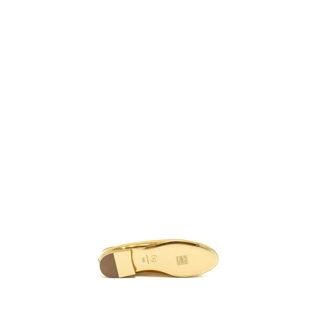 CHANEL 22K BALLERINAS FLAT SHOES CALFSKIN/PATENT GOLD