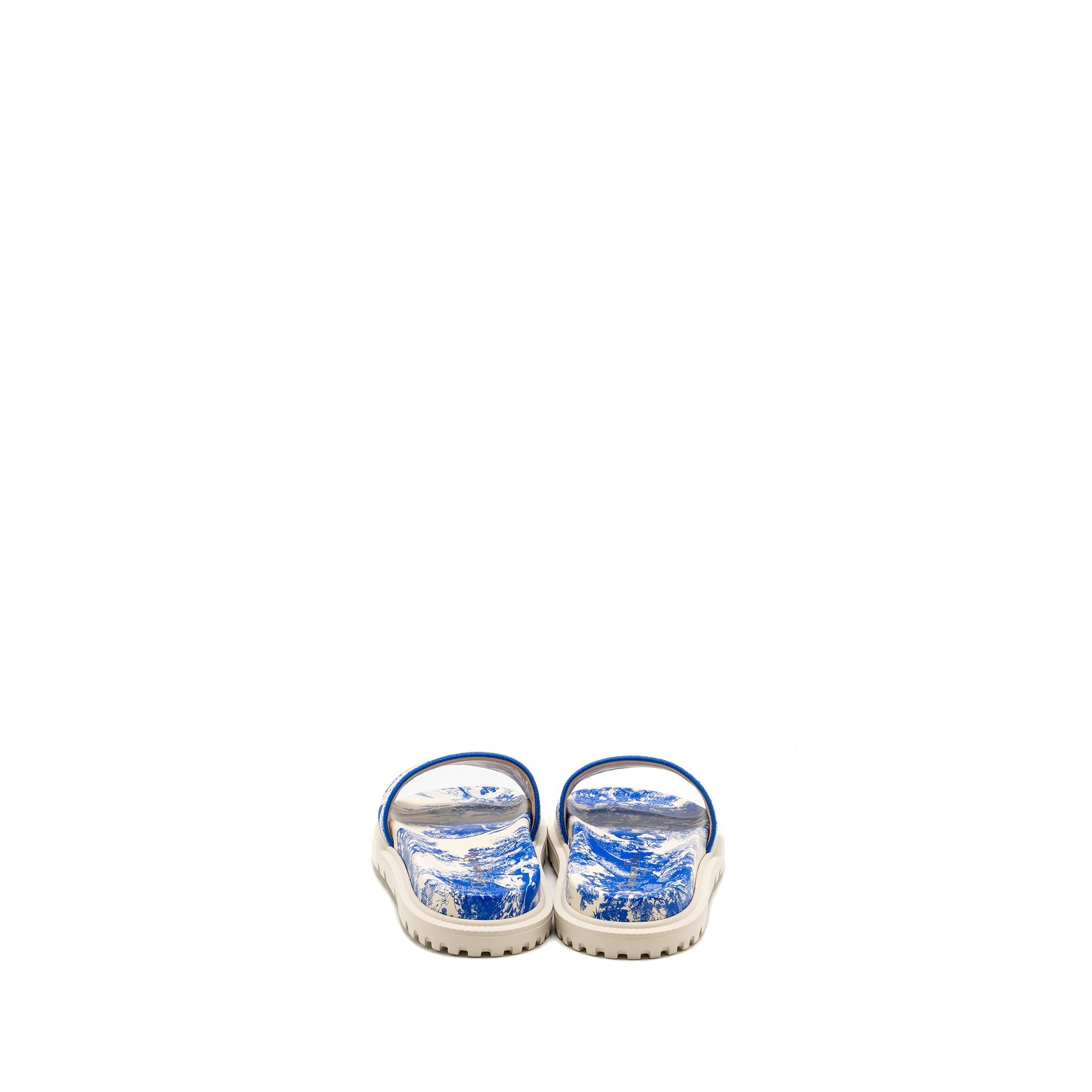 DIOR SANDALS EMBROIDERED COTTON/ RUBBER BLUE