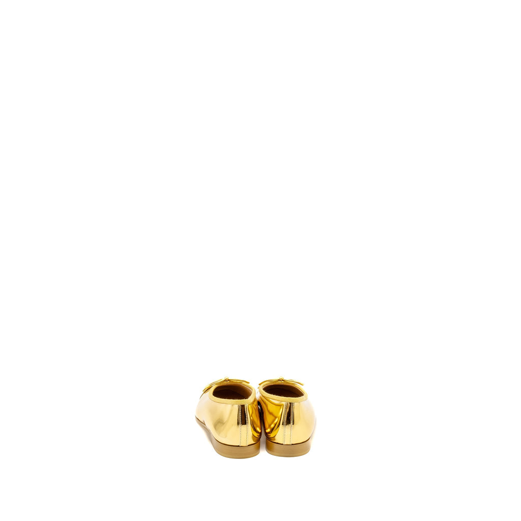 CHANEL 22K BALLERINAS FLAT SHOES CALFSKIN/PATENT GOLD