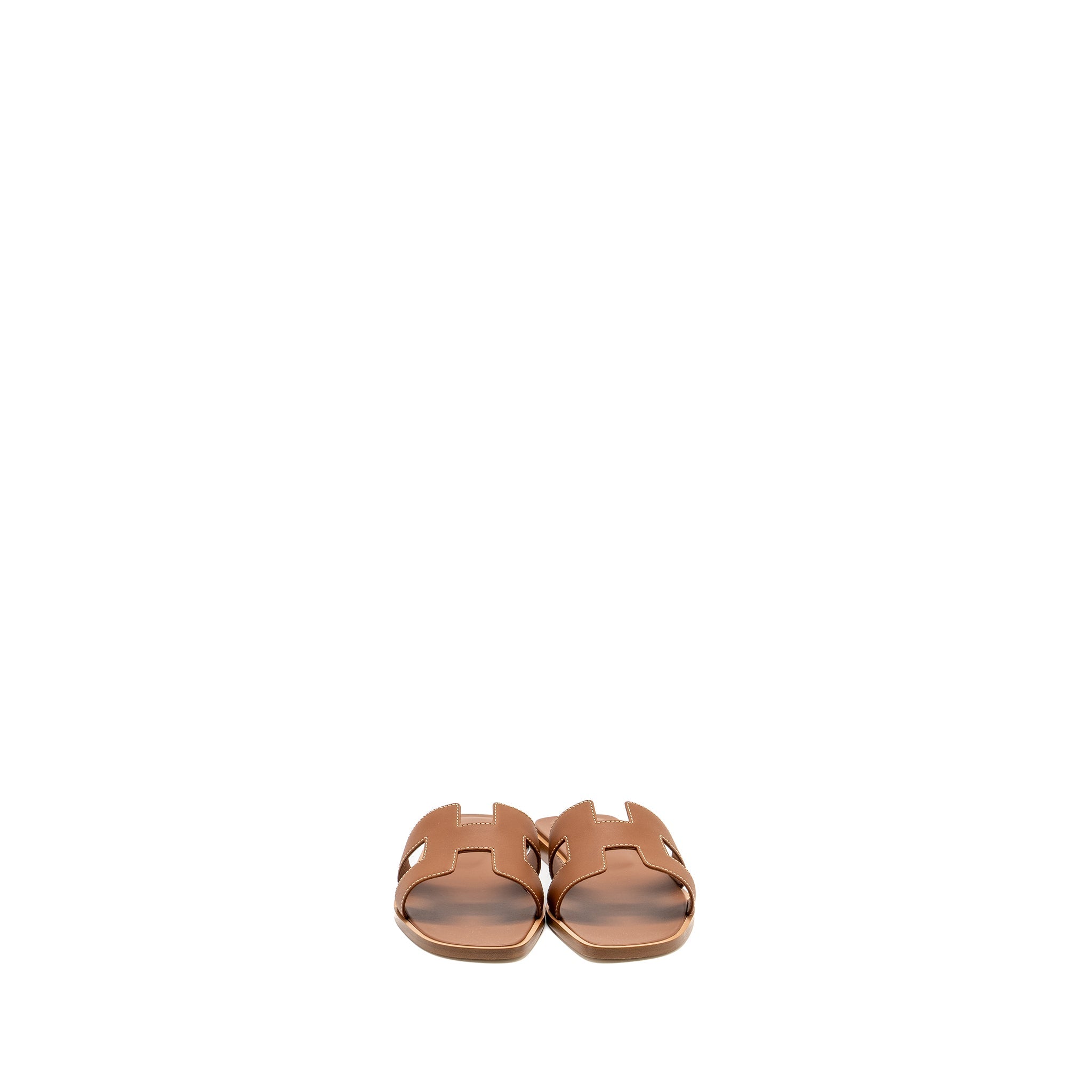 HERMES ORAN SANDALS CALFSKIN GOLD