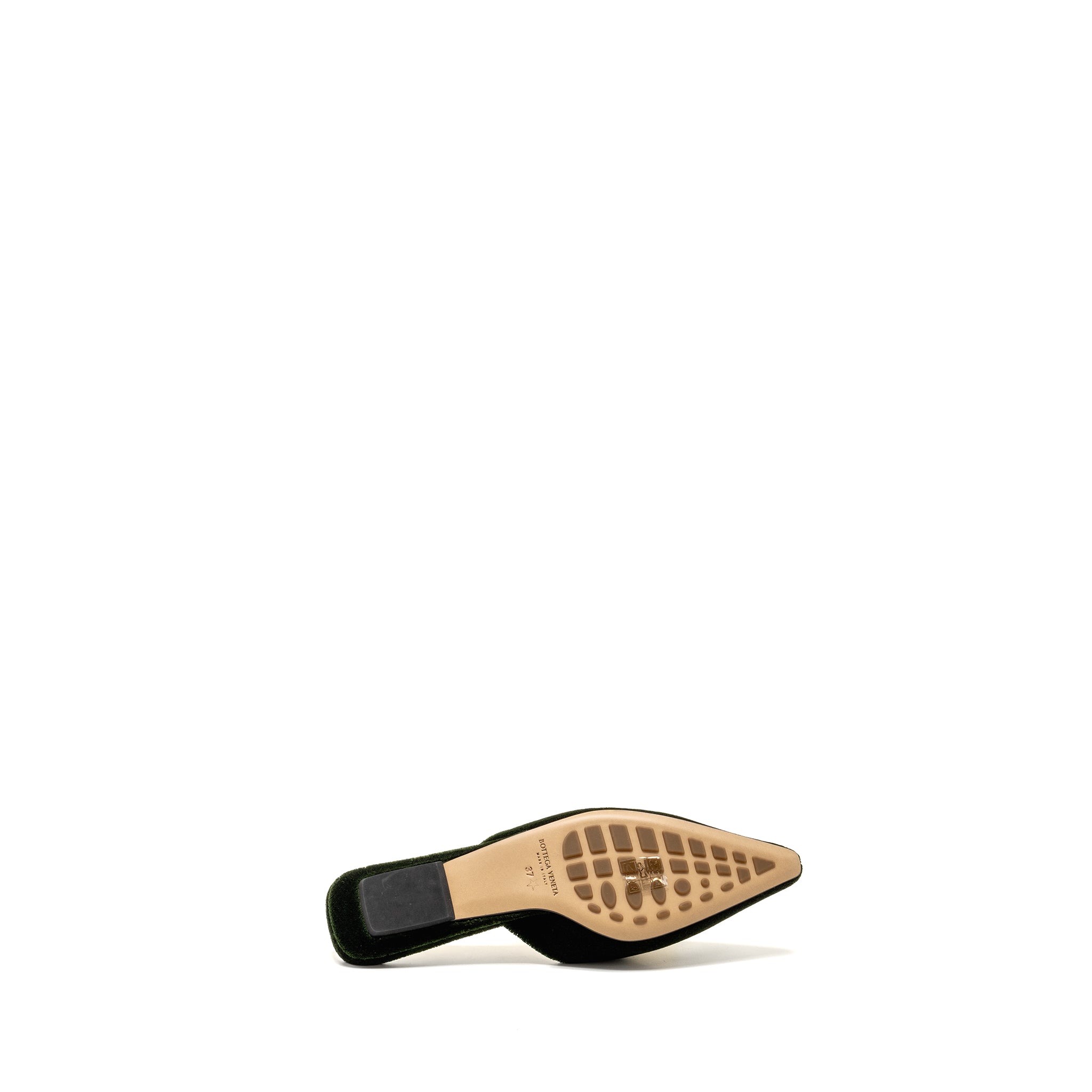 BOTTEGA VENETA POINT FLAT CARPET/LEATHER GREEN