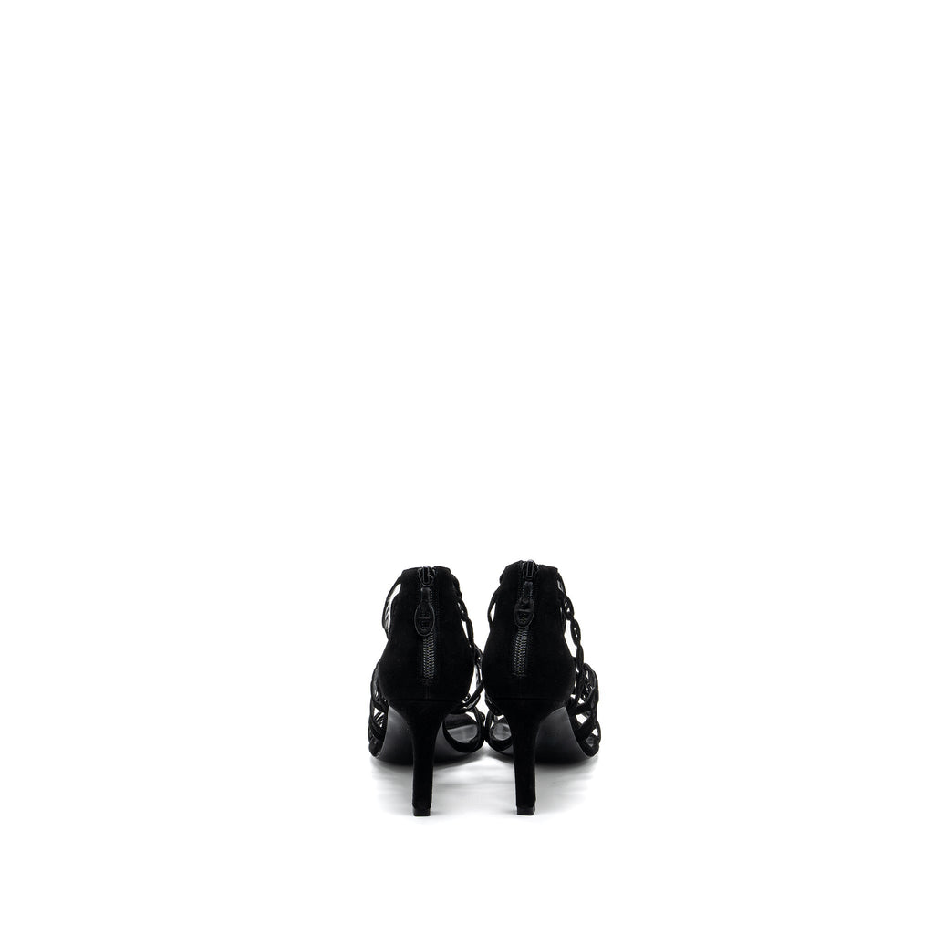 HERMES ROMY SANDALS SUEDE BLACK