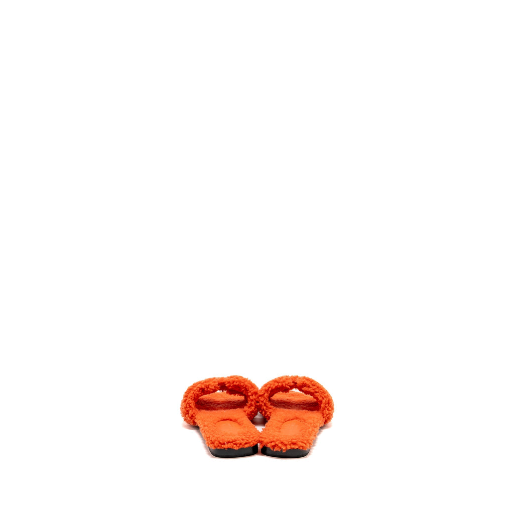 HERMES ORAN SANDALS SHEARLING ORANGE