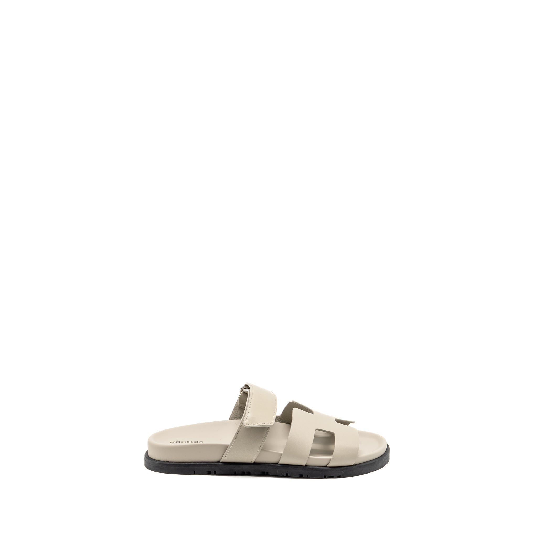 HERMES CHYPRE SANDAL CALFSKIN BEIGE MASTIC SHW