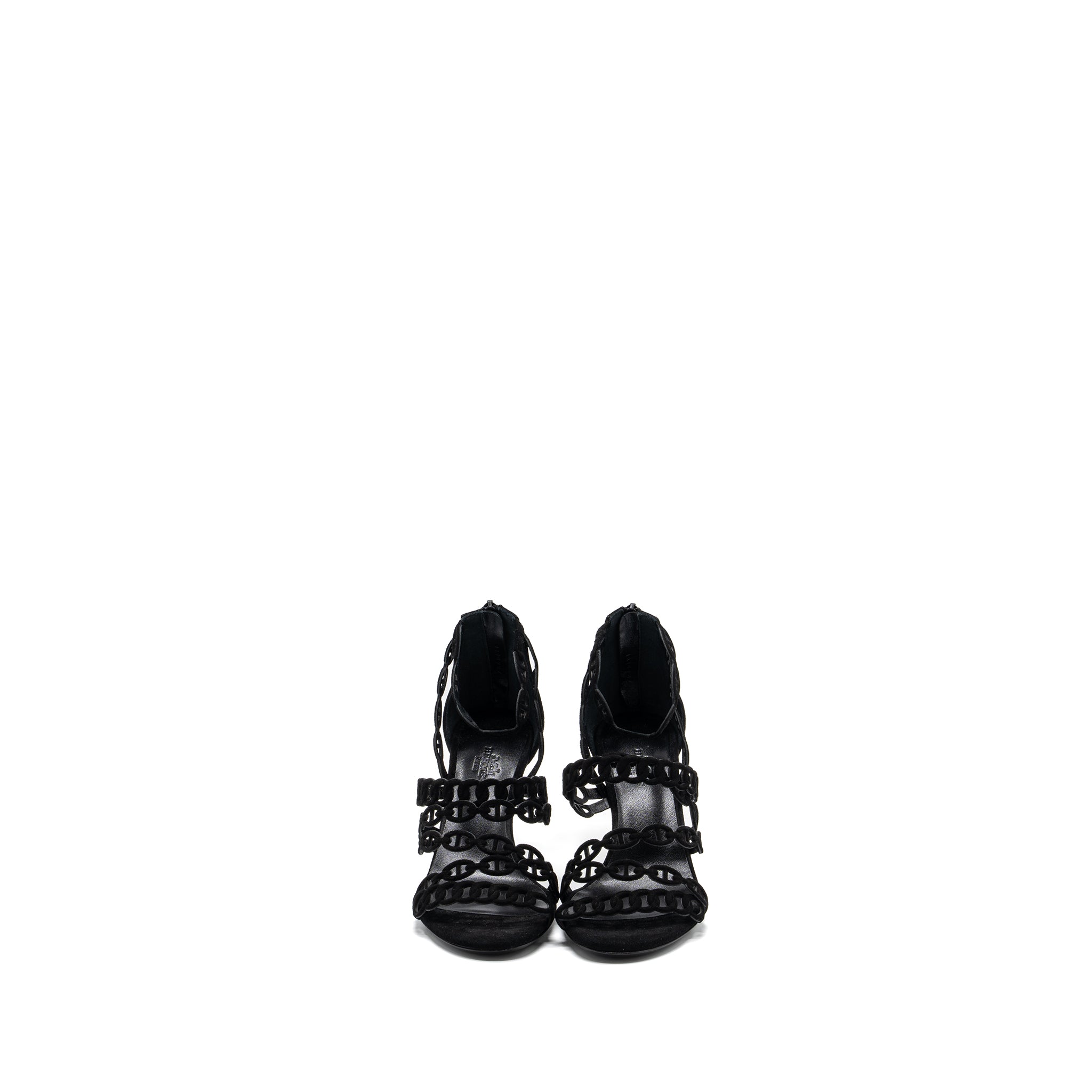 HERMES ROMY SANDALS SUEDE BLACK