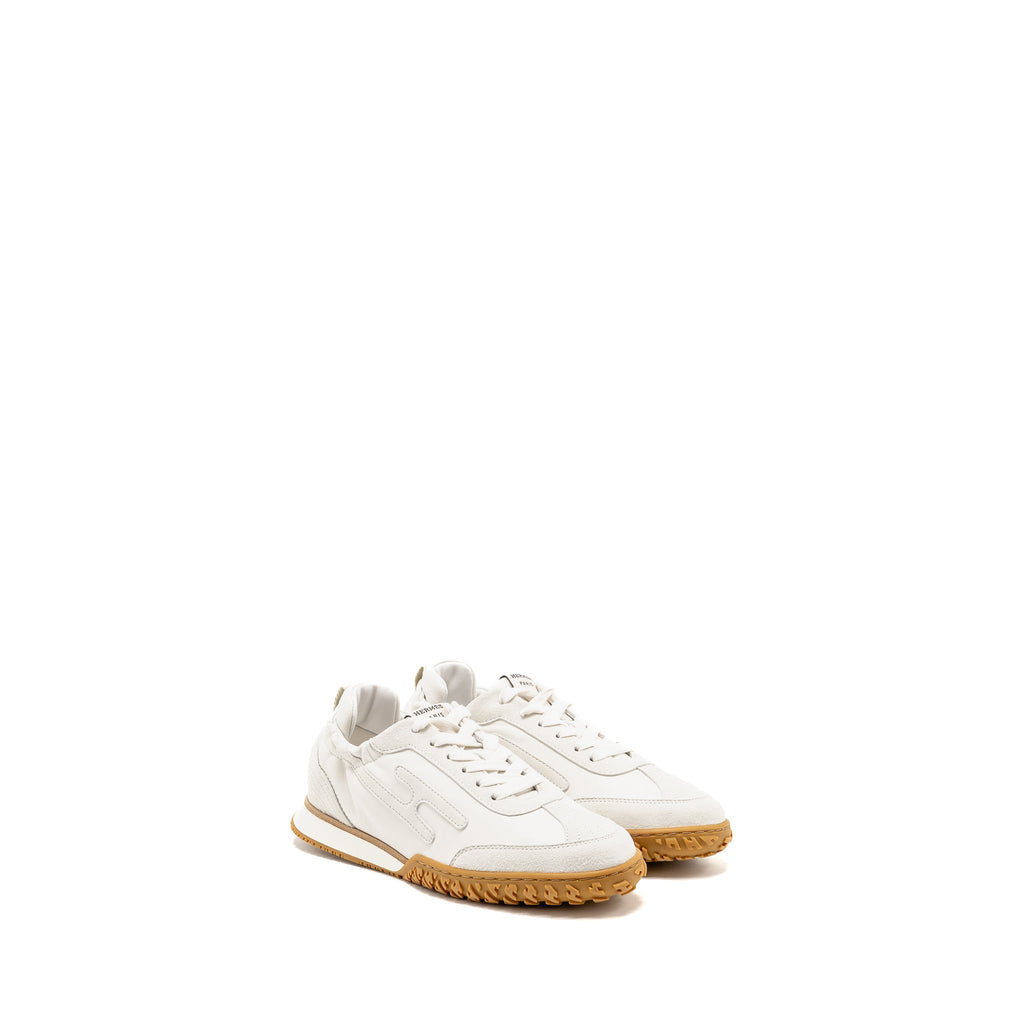 HERMES JET SNEAKER NAPPA/SUEDE GOATSKIN BLANC