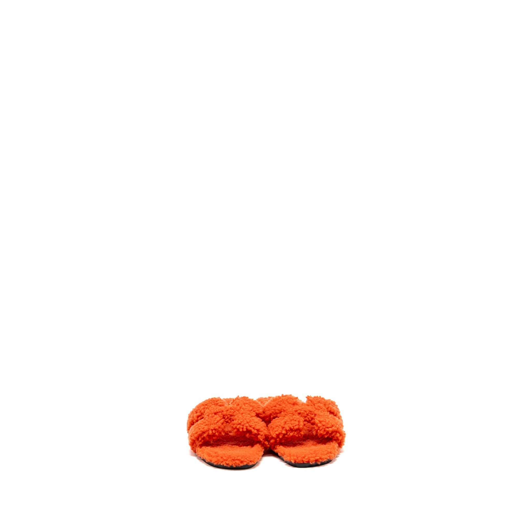 HERMES ORAN SANDALS SHEARLING ORANGE