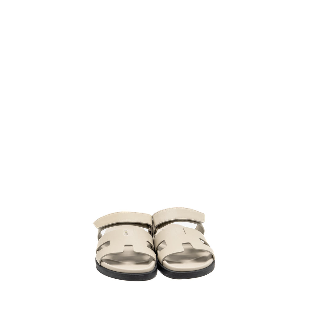 HERMES CHYPRE SANDAL CALFSKIN BEIGE MASTIC SHW
