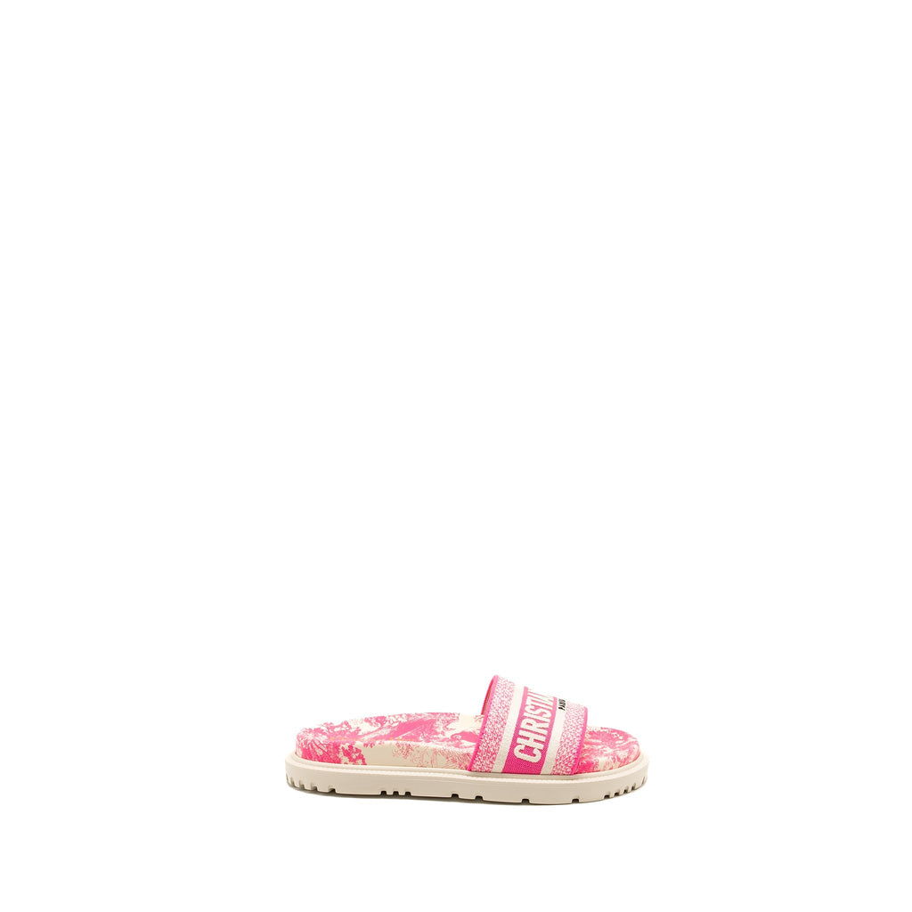 DIOR SANDALS EMBROIDERED COTTON/ RUBBER PINK